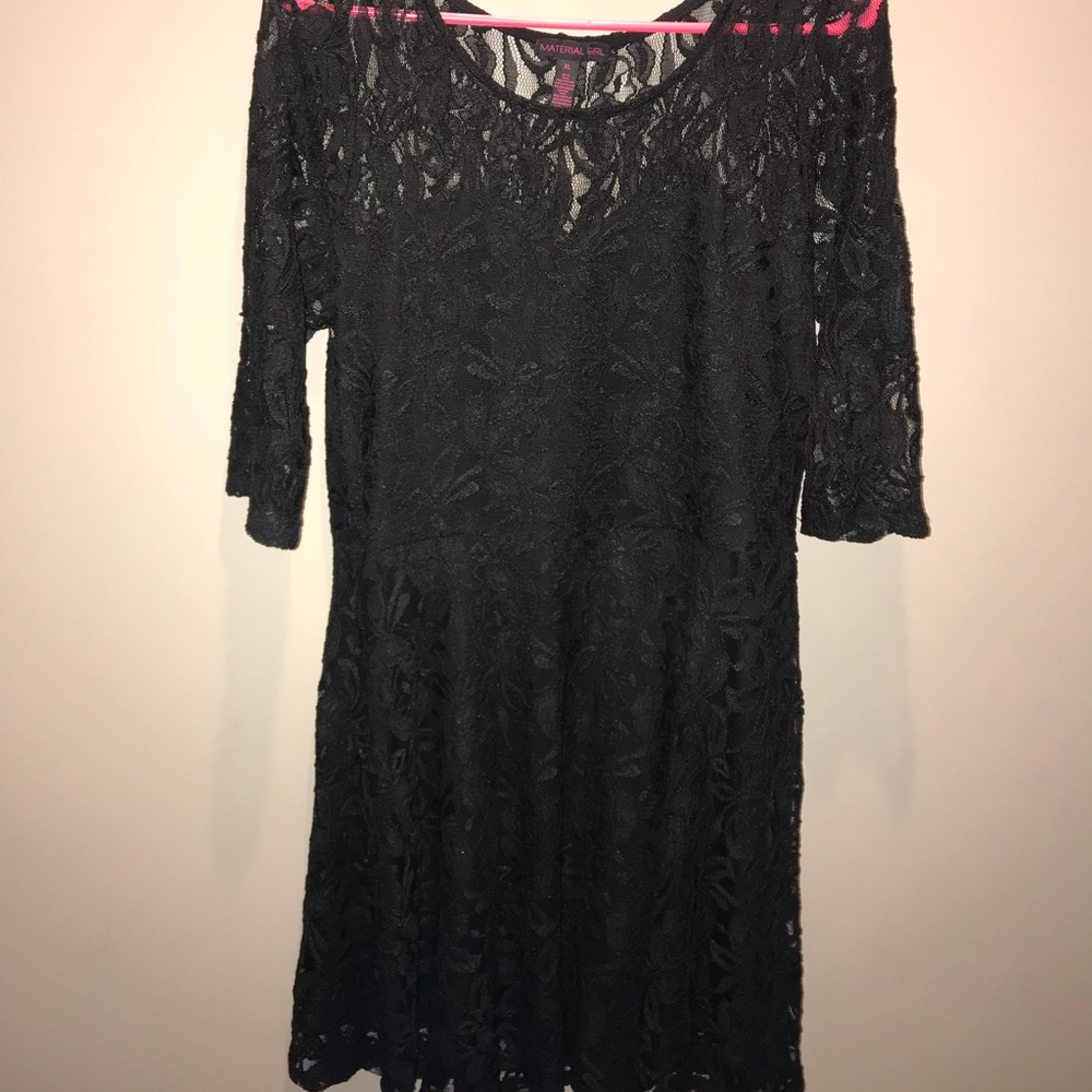 black lace dress with sleeves